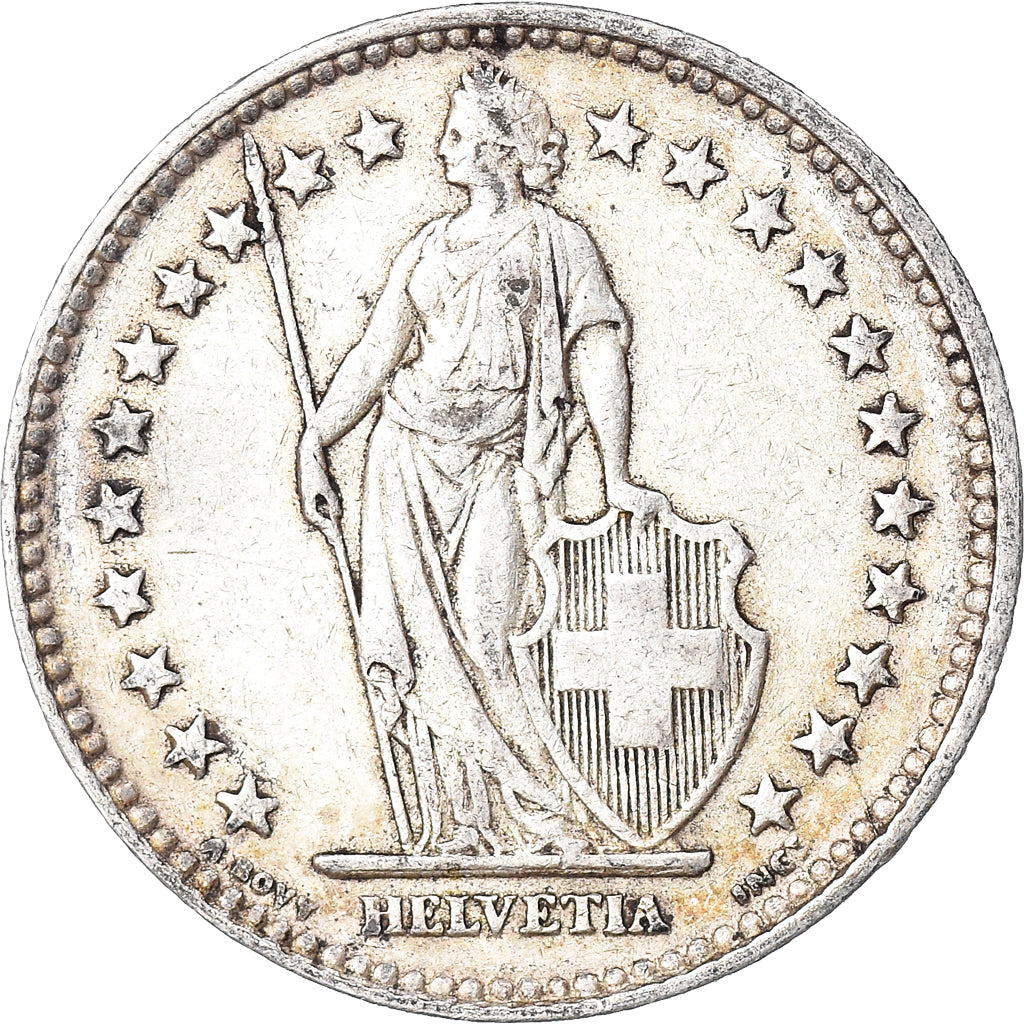 Coin, Switzerland, 2 Francs, 1939, Bern, EF(40-45), Silver, KM:21