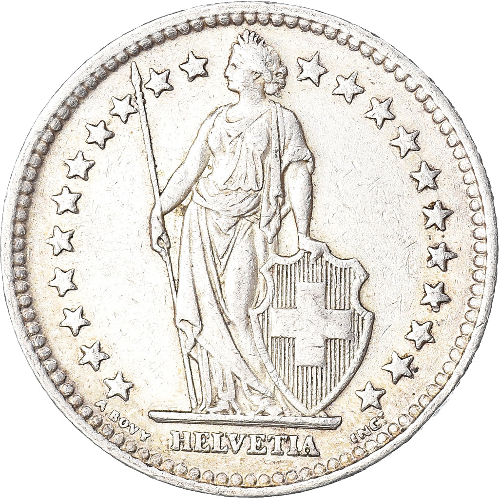 Coin, Switzerland, 2 Francs, 1944, Bern, AU(50-53), Silver, KM:21
