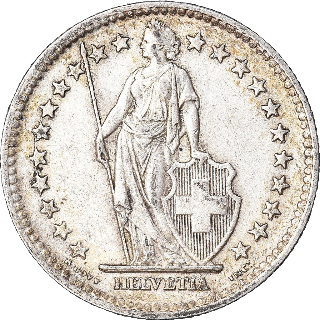 Coin, Switzerland, 2 Francs, 1947, Bern, EF(40-45), Silver, KM:21