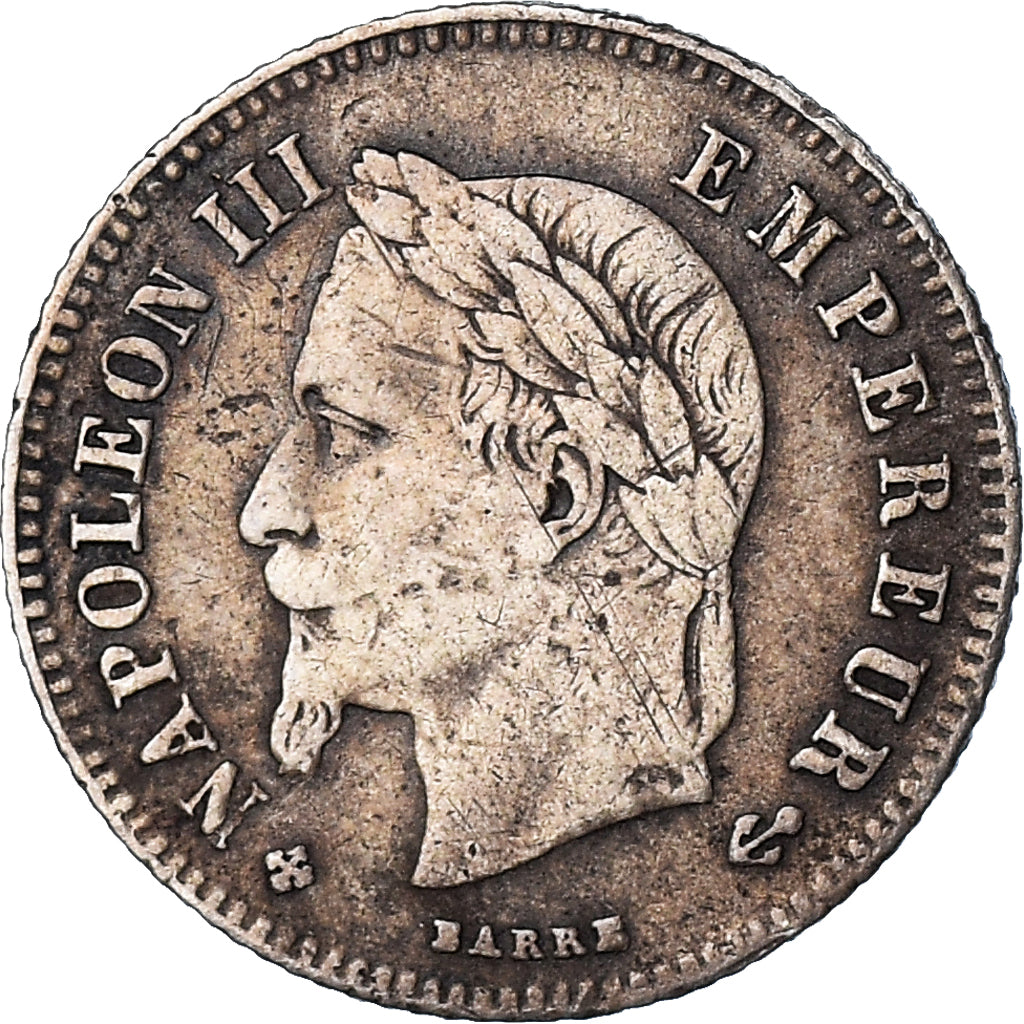 Moneta, Francja, Napoleon III, Napoléon III, 20 Centimes, 1864, Strasbourg