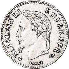 Moeda, França, Napoleon III, Napoléon III, 20 Centimes, 1864, Strasbourg