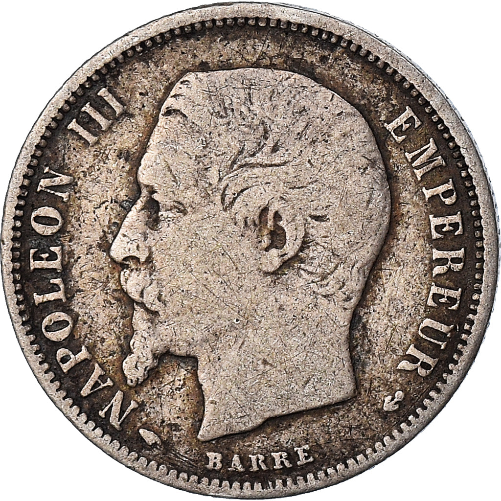 Moneda, Francia, Napoleon III, Napoléon III, 50 Centimes, 1856, Paris, BC+