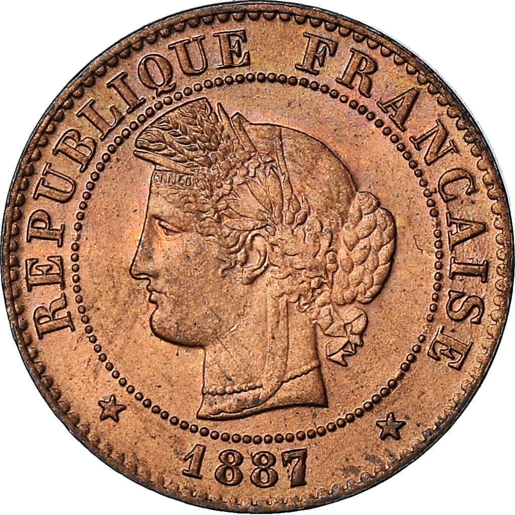 Munten, Frankrijk, Cérès, Centime, 1887, Paris, FDC, Bronzen, KM:826.1