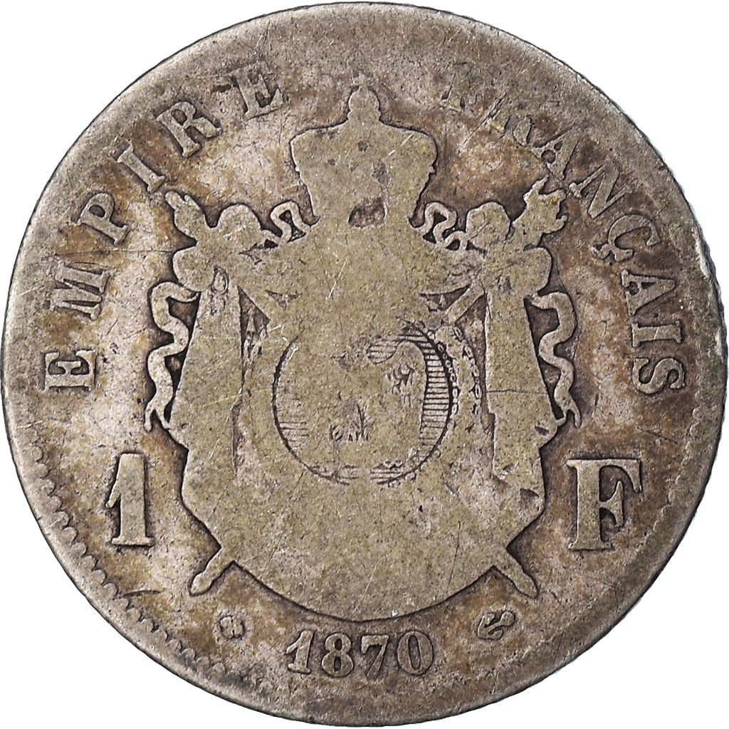 Coin, France, Napoleon III, Napoléon III, SATIRICAL COINS, Franc, 1870