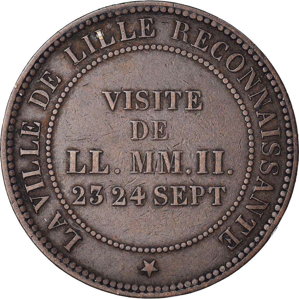 Coin, France, 5 Centimes, 1853, Lille, AU(50-53), Bronze, KM:M23