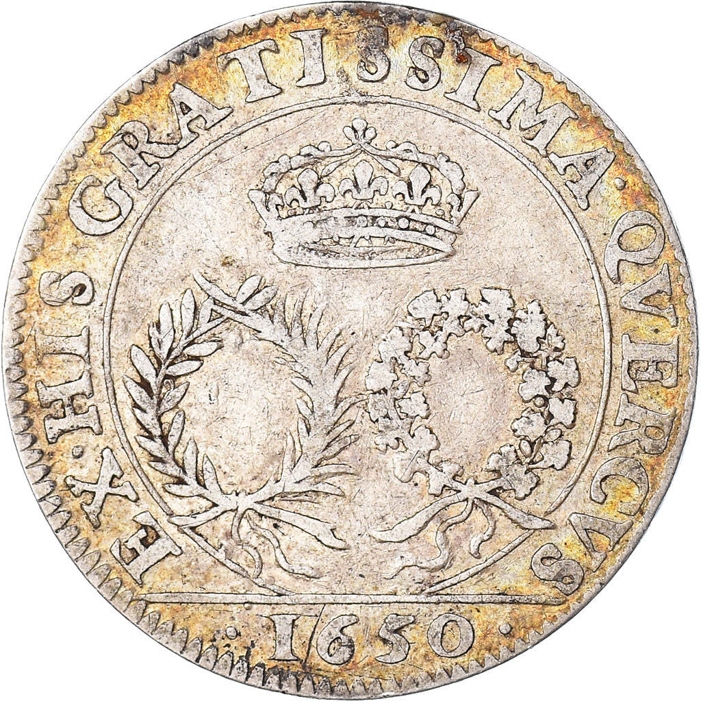 Francia, Jeton, Ordinaire des Guerres, 1650, MBC, Plata, Feuardent:409