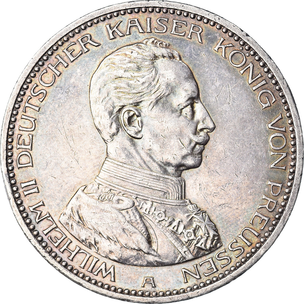 Coin, German States, PRUSSIA, Wilhelm II, 5 Mark, 1914, Berlin, AU(50-53)