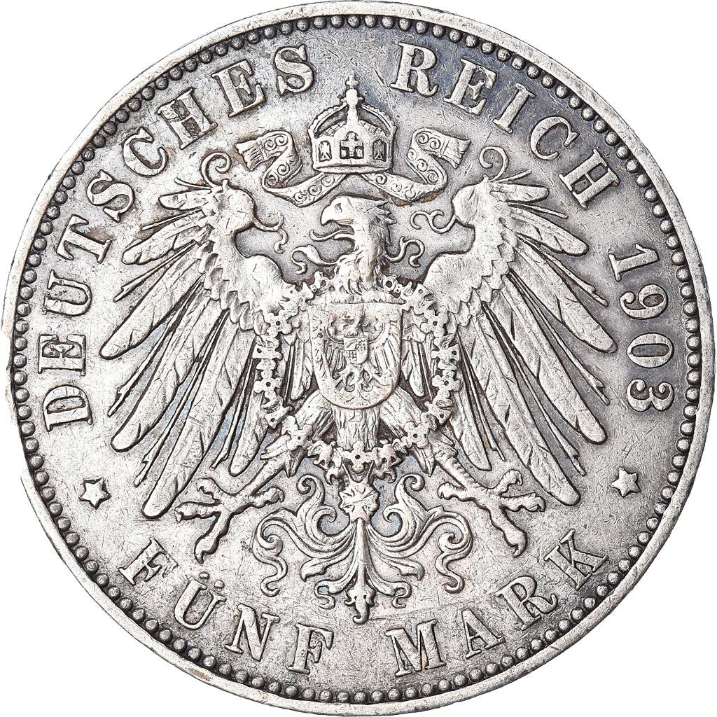 Münze, Deutsch Staaten, SAXONY-ALBERTINE, Georg, 5 Mark, 1903, Muldenhütten