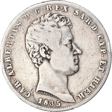 Münze, Italien Staaten, SARDINIA, Carlo Alberto, 5 Lire, 1835, Genoa, S