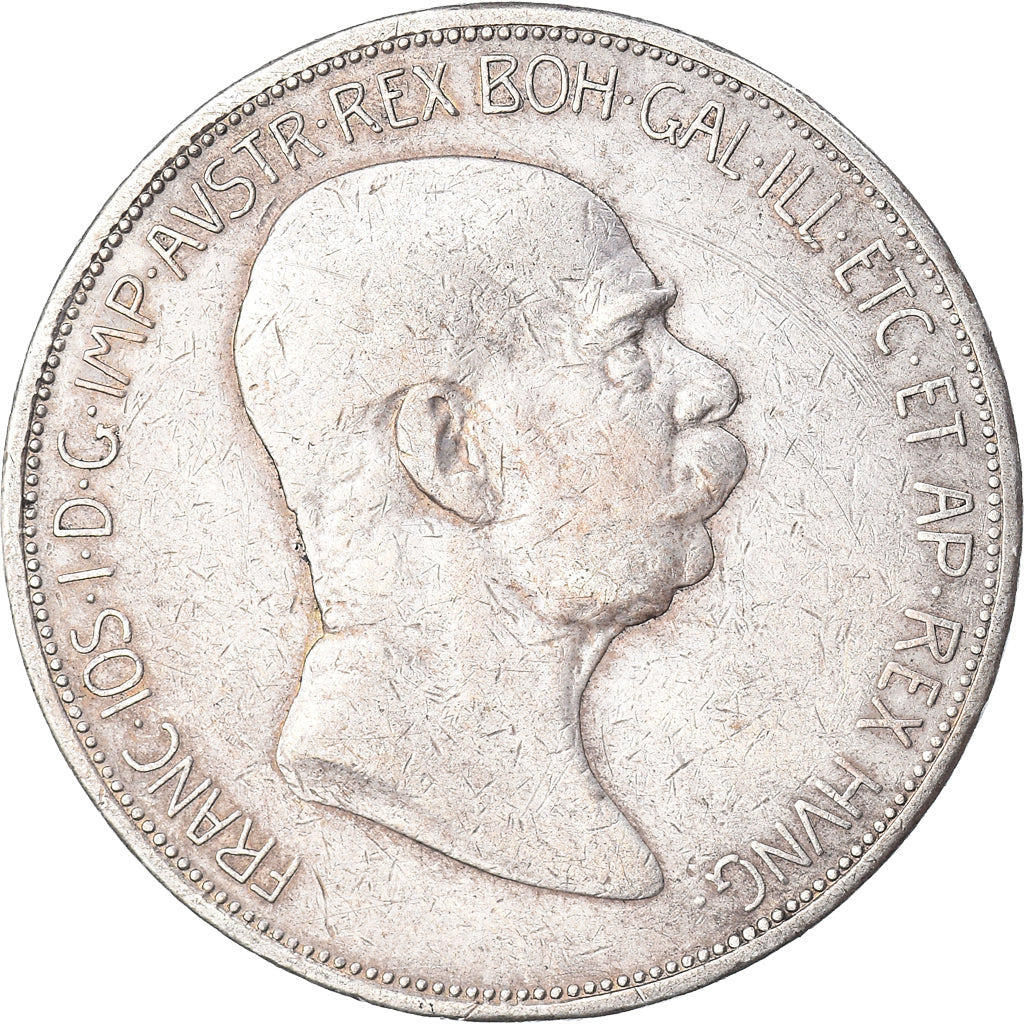 Coin, Austria, Franz Joseph I, 5 Corona, 1908, VF(20-25), Silver, KM:2809