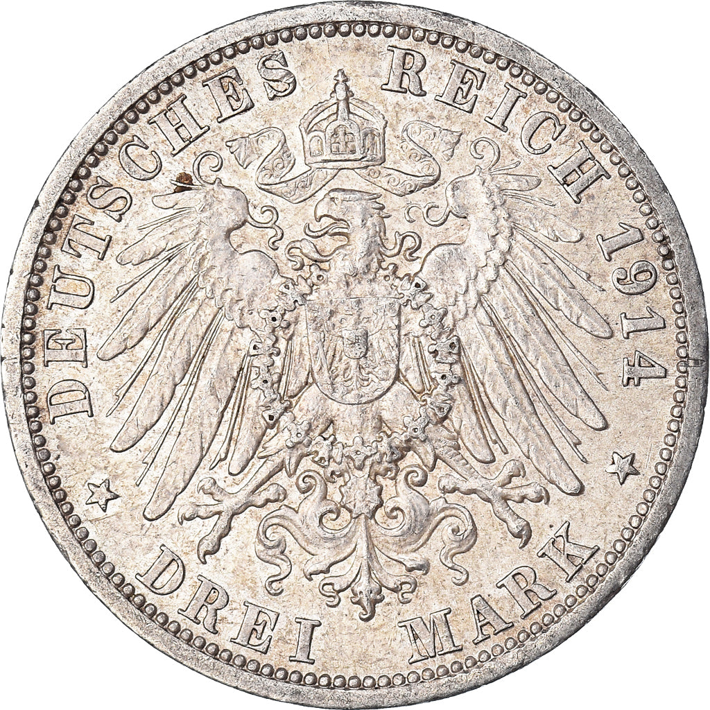 Monnaie, Etats allemands, PRUSSIA, Wilhelm II, 3 Mark, 1914, Berlin, TTB+