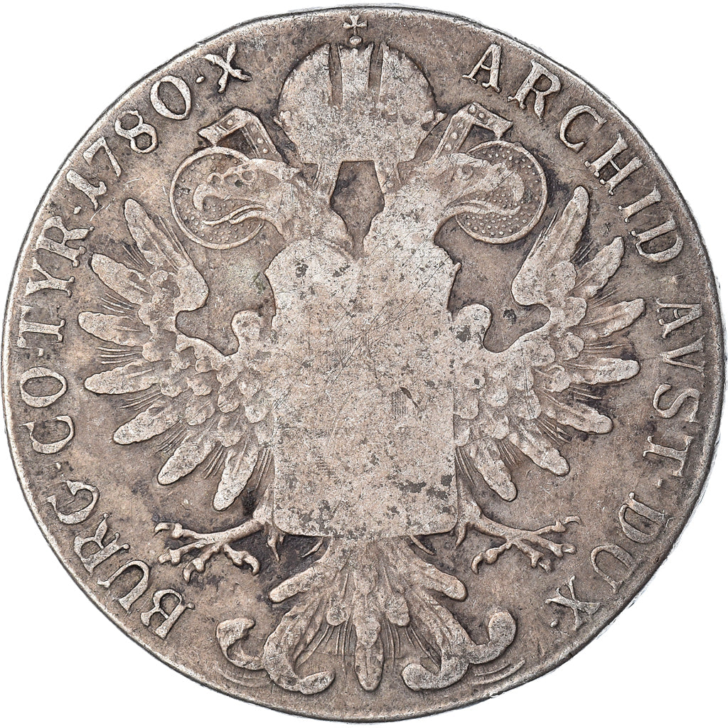 Moneta, Austria, Maria Theresa, Thaler, 1780, Vienna, Restrike, MB+, Argento