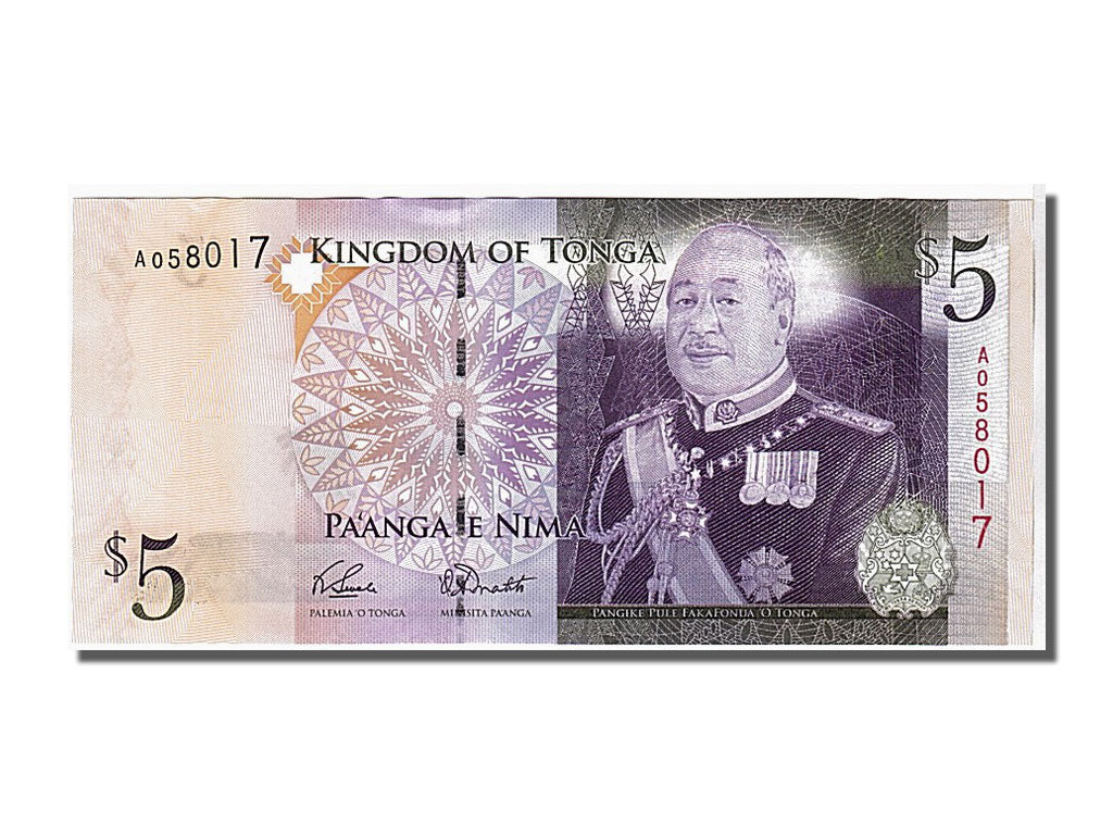 Banconote, Tonga, 5 Pa'anga, 2008, KM:39, FDS