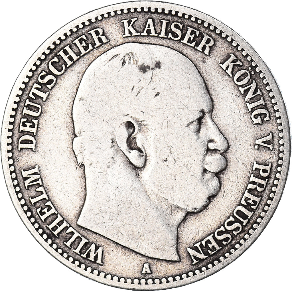 Coin, German States, PRUSSIA, Wilhelm I, 2 Mark, 1876, Berlin, VF(20-25)