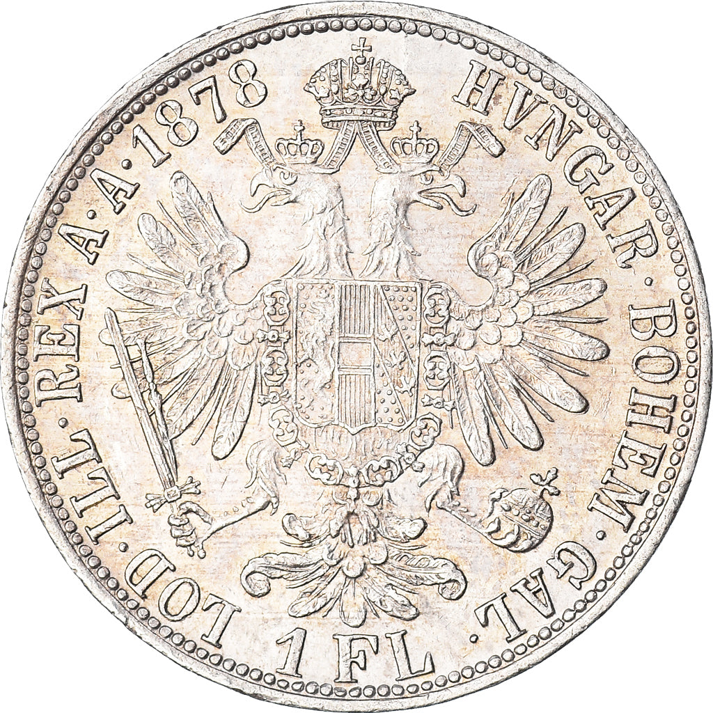 Coin, Austria, Franz Joseph I, Florin, 1878, Vienna, AU(55-58), Silver, KM:2222