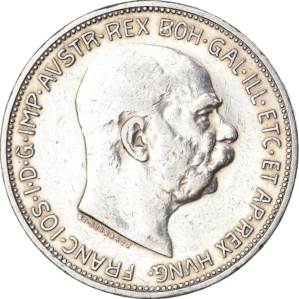 Coin, Austria, Franz Joseph I, 2 Corona, 1912, EF(40-45), Silver, KM:2821