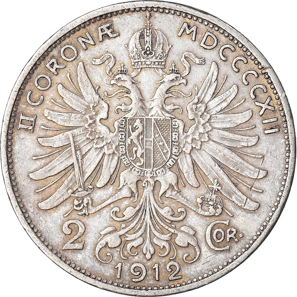 Coin, Austria, Franz Joseph I, 2 Corona, 1912, EF(40-45), Silver, KM:2821