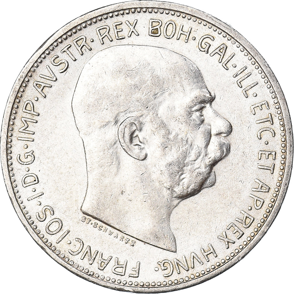 Moneda, Austria, Franz Joseph I, 2 Corona, 1913, MBC+, Plata, KM:2821