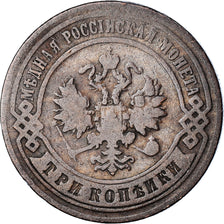 Coin, Russia, Nicholas II, 3 Kopeks, 1898, Saint-Petersburg, VF(30-35), Copper