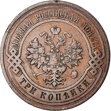 Coin, Russia, Nicholas II, 3 Kopeks, 1911, Saint-Petersburg, EF(40-45), Copper