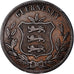 Moneta, Guernsey, 8 Doubles, 1874, Heaton, Birmingham, EF(40-45), Brązowy, KM:7