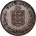 Munten, Guernsey, 8 Doubles, 1914, Heaton, Birmingham, ZF+, Bronzen, KM:14