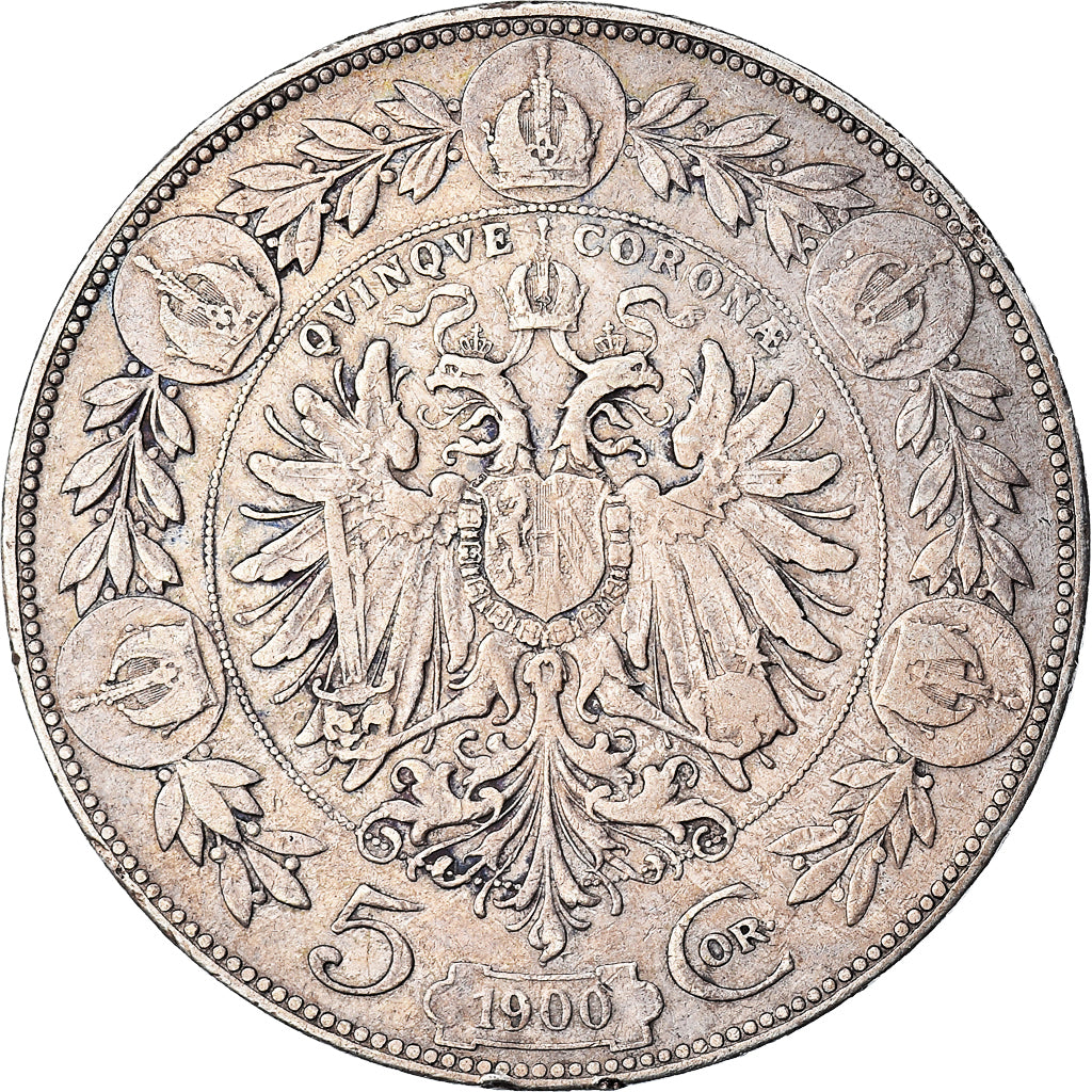 Moneta, Austria, Franz Joseph I, 5 Corona, 1900, BB, Argento, KM:2807