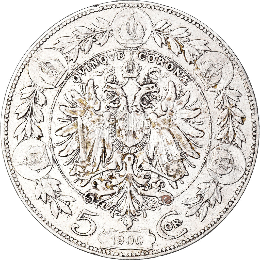 Coin, Austria, Franz Joseph I, 5 Corona, 1900, VF(30-35), Silver, KM:2807