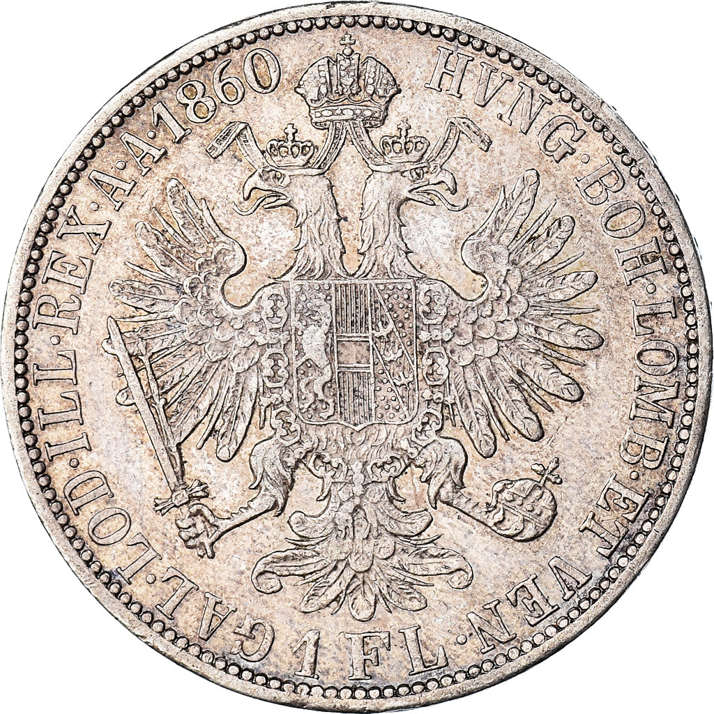 Moneda, Austria, Franz Joseph I, Florin, 1860, Vienna, EBC, Plata, KM:2219