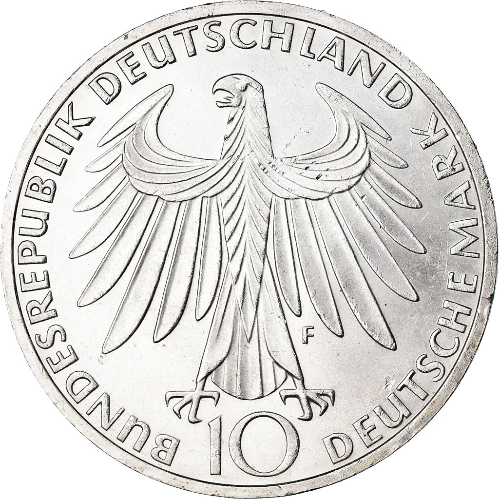 Moneta, GERMANIA - REPUBBLICA FEDERALE, 10 Mark, 1972, Stuttgart, BB+, Argento