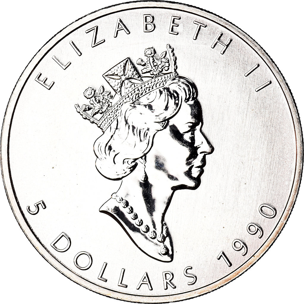 Coin, Canada, Elizabeth II, 5 Dollars, 1990, Royal Canadian Mint, Ottawa