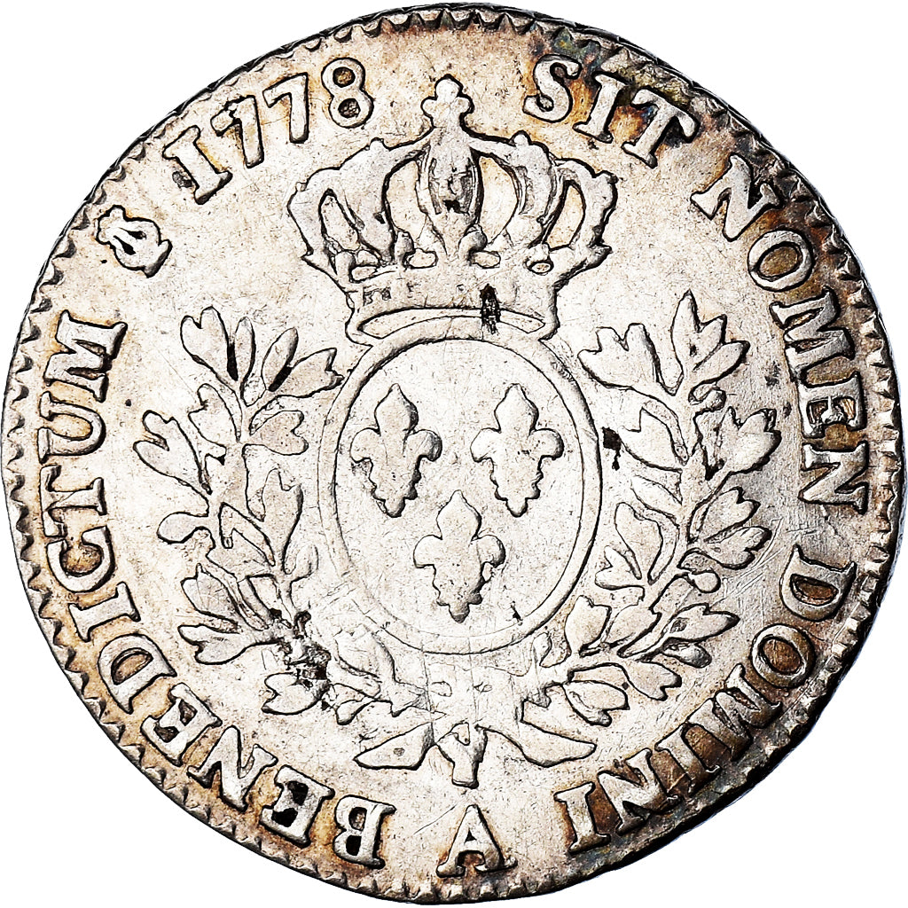 Moneda, Francia, Louis XVI, 1/5 Écu, 24 Sols, 1/5 ECU, 1778, Paris, BC+, Plata