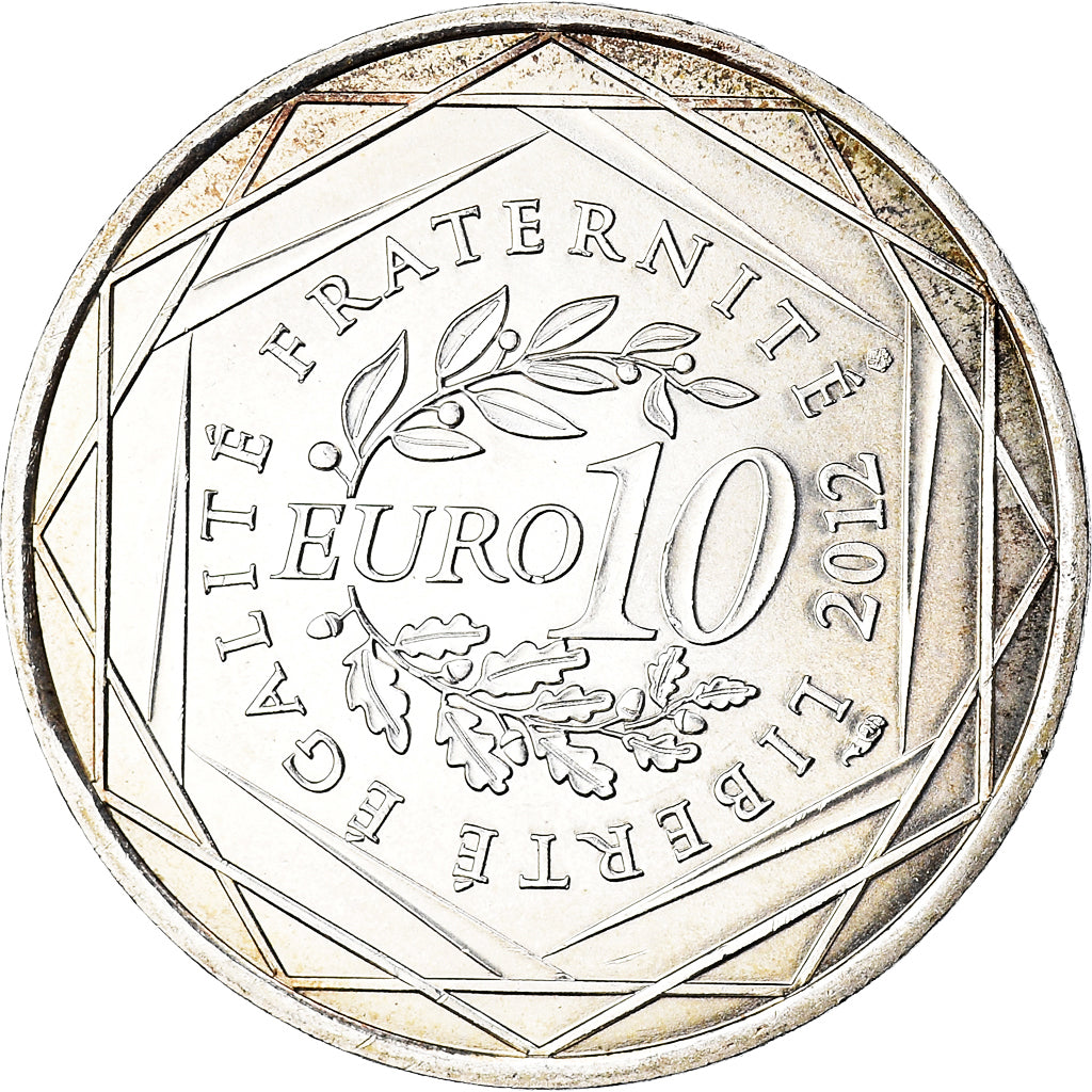 France, 10 Euro, 2012, Paris, AU(55-58), Silver, KM:1882