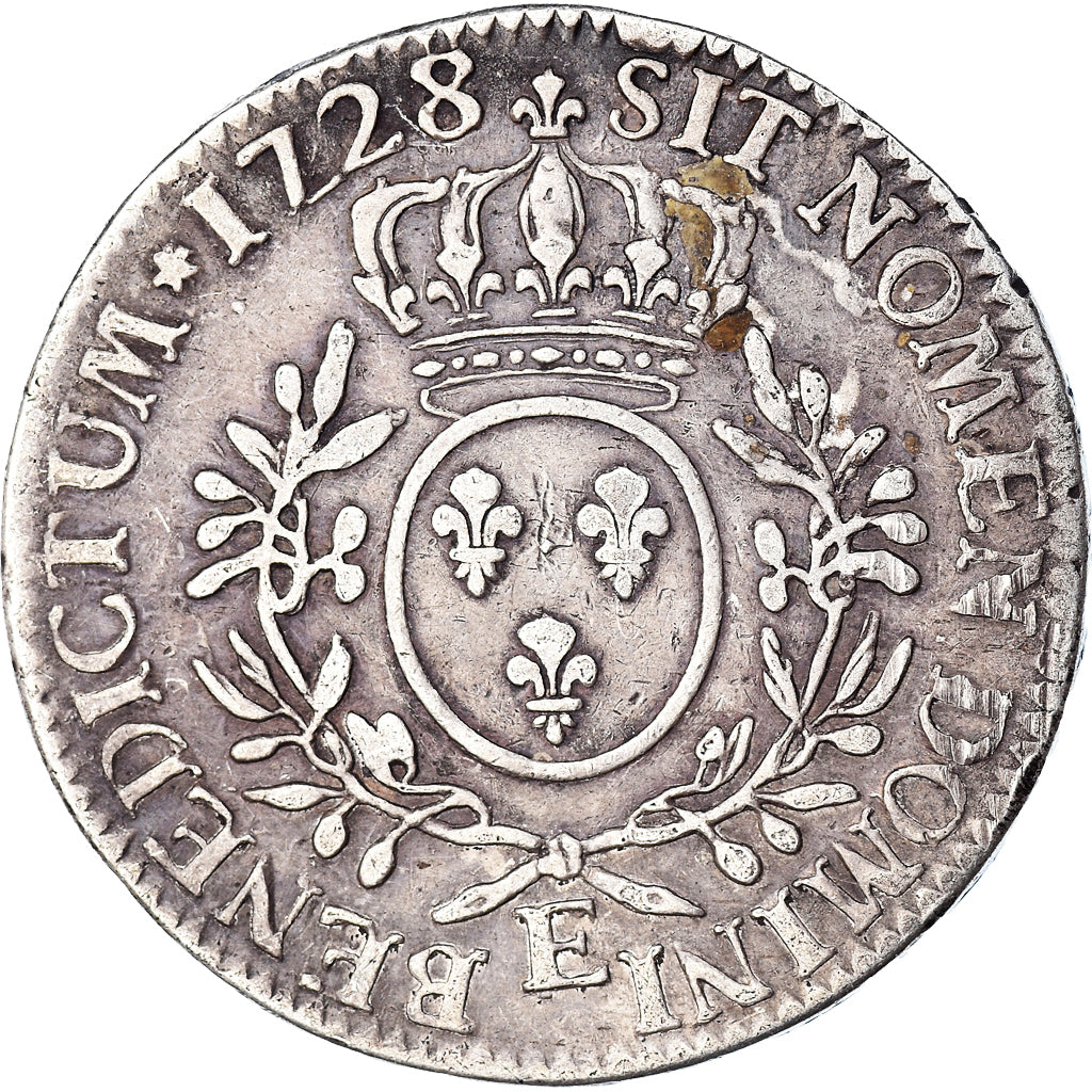 Coin, France, Louis XV, Écu aux branches d'olivier, Ecu, 1728, Tours