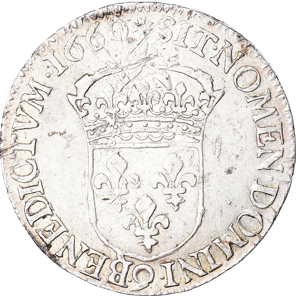 Coin, France, Louis XIV, 1/2 Écu au buste juvénile, 1/2 Ecu, 1660, Rennes