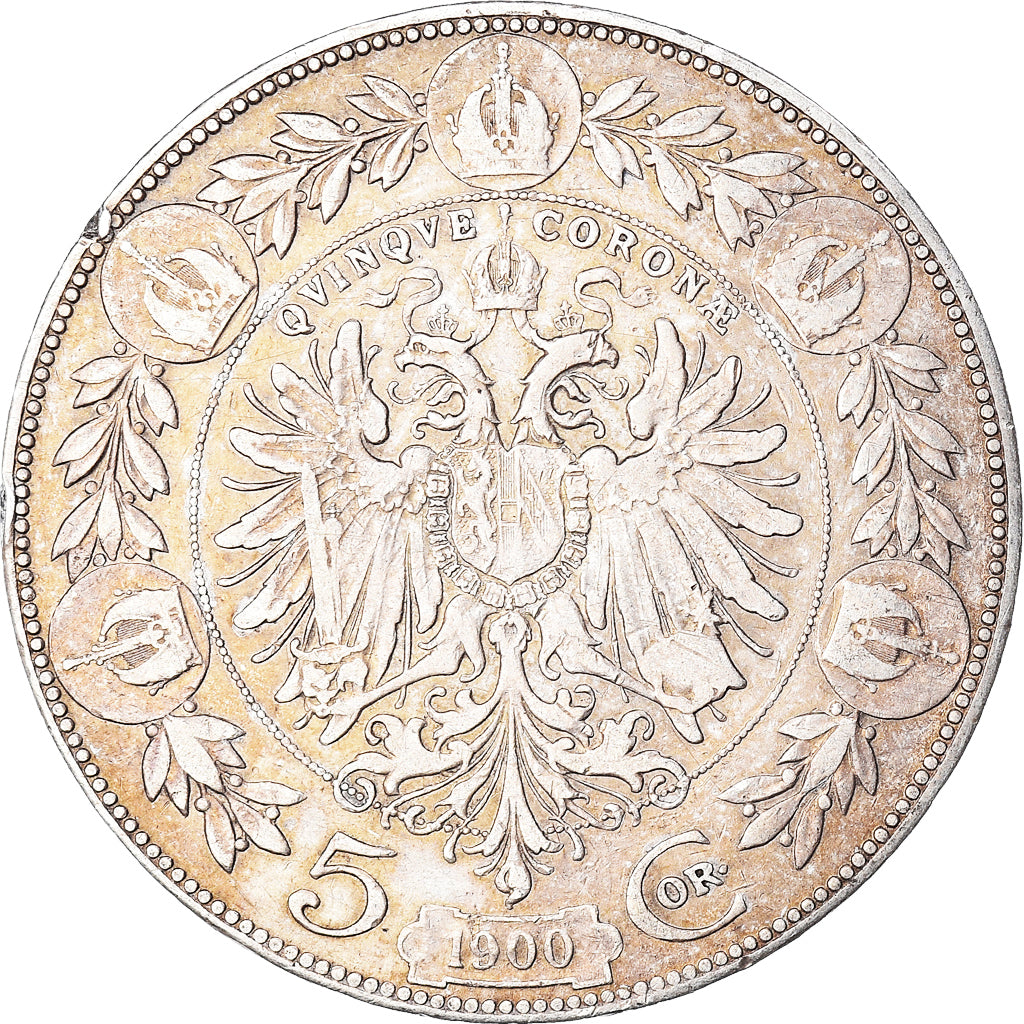 Coin, Austria, Franz Joseph I, 5 Corona, 1900, EF(40-45), Silver, KM:2807