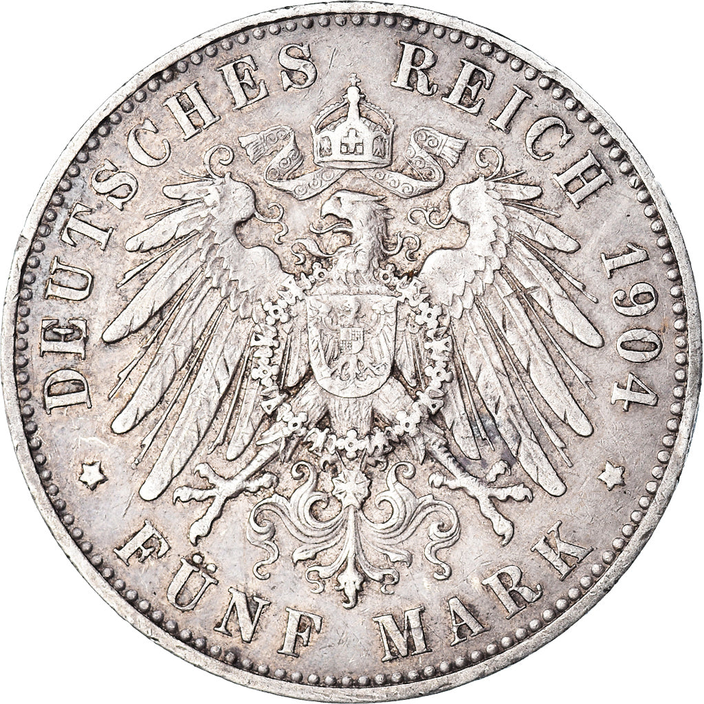 Coin, German States, PRUSSIA, Wilhelm II, 5 Mark, 1904, Berlin, EF(40-45)