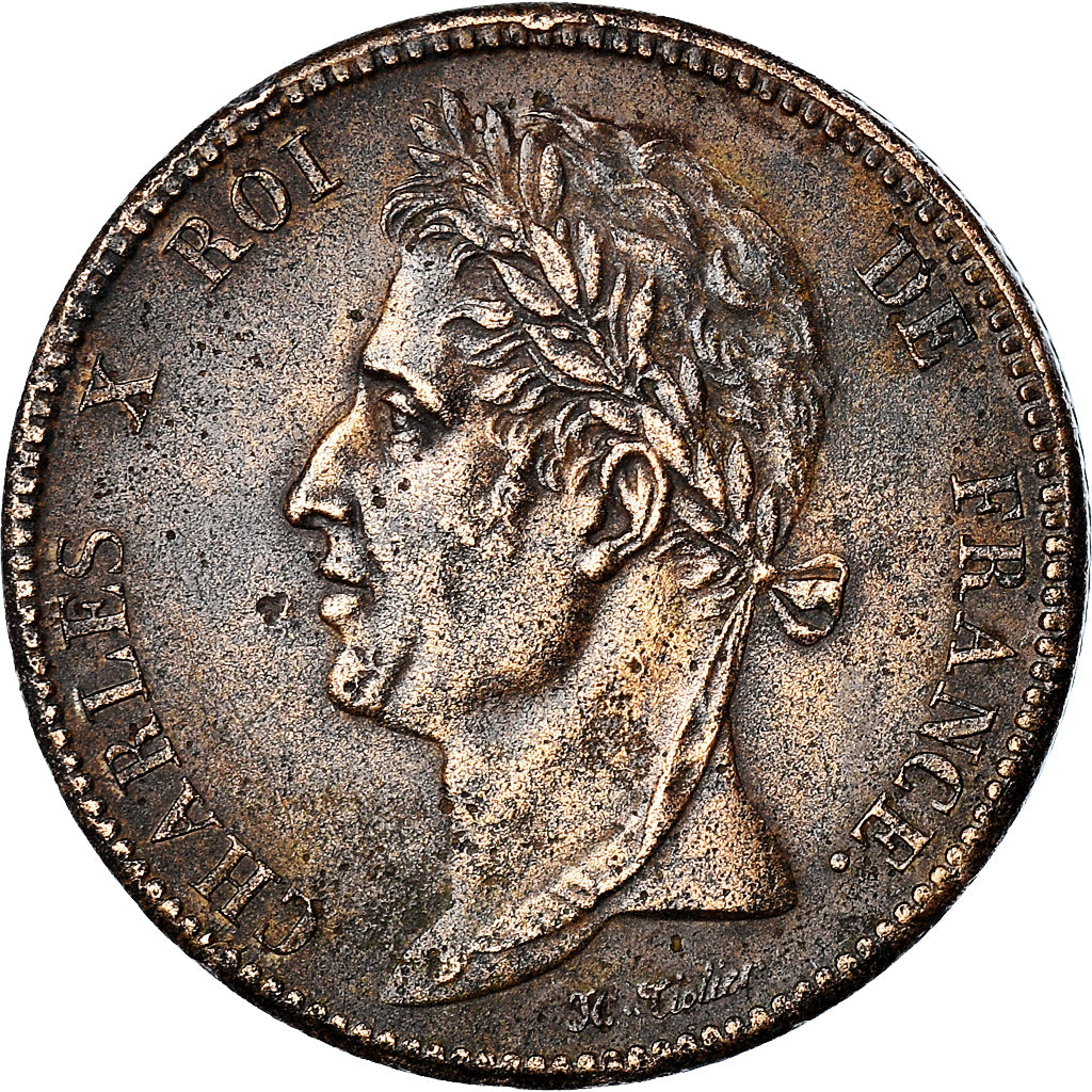 Moneta, Colonie francesi, Charles X, 5 Centimes, 1825, Paris, BB, Bronzo