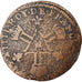 Moneta, Francia, 6 Deniers, 1709-1712, Uncertain Mint, B, Rame, Gadoury:185
