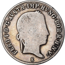 Coin, Austria, Ferdinand I, 20 Kreuzer, 1847, Karlsburg, VF(20-25), Silver