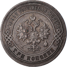 Coin, Russia, Nicholas II, 3 Kopeks, 1898, Saint-Petersburg, EF(40-45), Copper