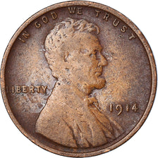 Coin, United States, Lincoln Cent, Cent, 1914, U.S. Mint, Philadelphia