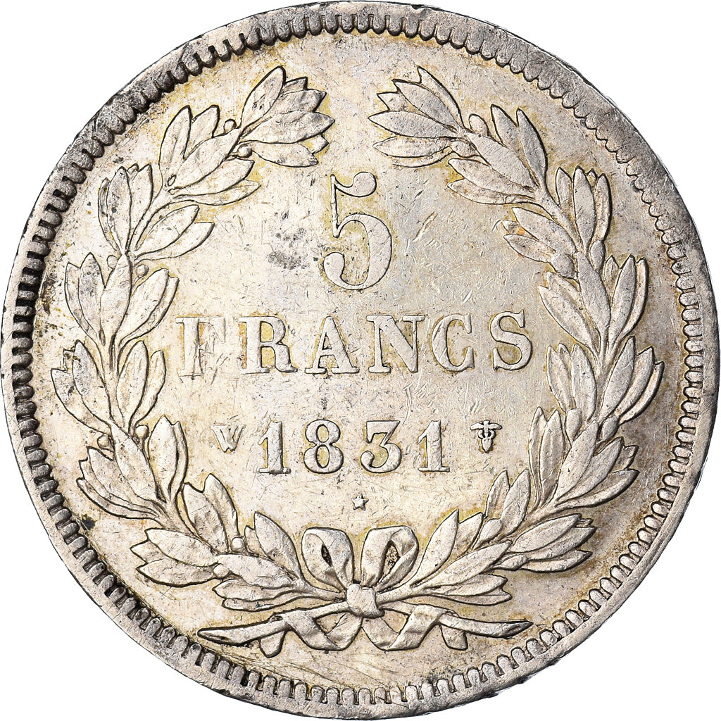 Coin, France, Louis-Philippe, 5 Francs, 1831, Lille, EF(40-45), Silver