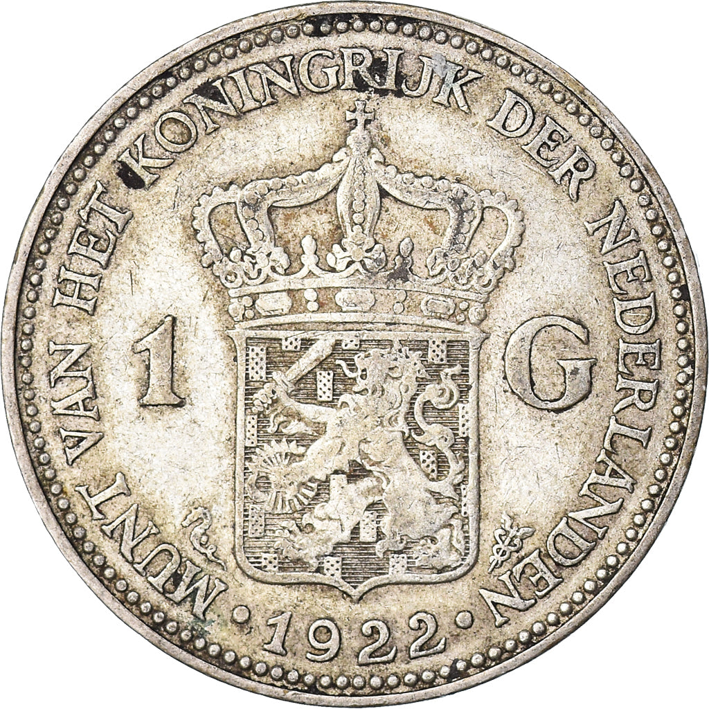 Coin, Netherlands, Wilhelmina I, Gulden, 1922, EF(40-45), Silver, KM:161.1