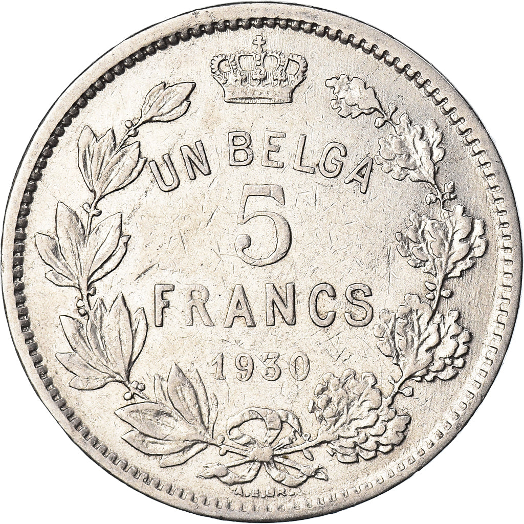Moneta, Belgio, 5 Francs, 5 Frank, 1930, BB, Nichel, KM:97.1