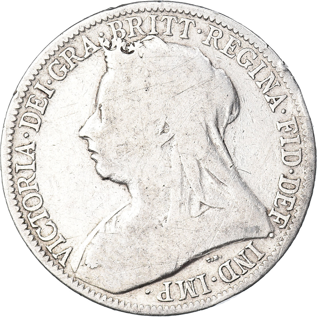 Coin, Great Britain, Victoria, Florin, Two Shillings, 1896, F(12-15), Silver