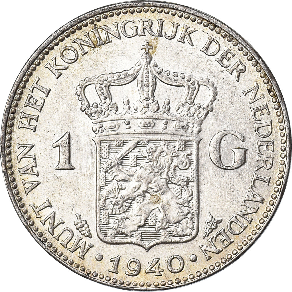Moeda, Países Baixos, Wilhelmina I, Gulden, 1940, AU(55-58), Prata, KM:161.1
