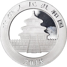 Coin, China, Panda, 10 Yüan, 2018, Bullion, MS(65-70), Silver