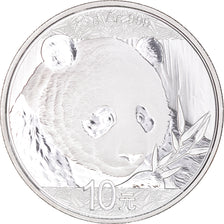Coin, China, Panda, 10 Yüan, 2018, Bullion, MS(65-70), Silver