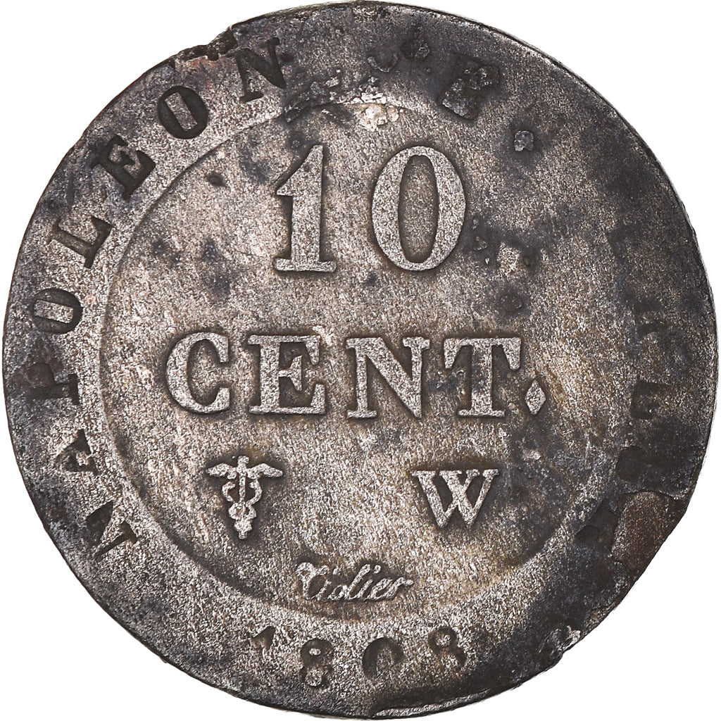 Coin, France, Napoléon I, 10 Centimes, 1808, Lille, VF(30-35), Billon